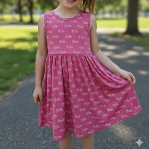Barbie...Posh Peanut Pink Patterned Kids Dress